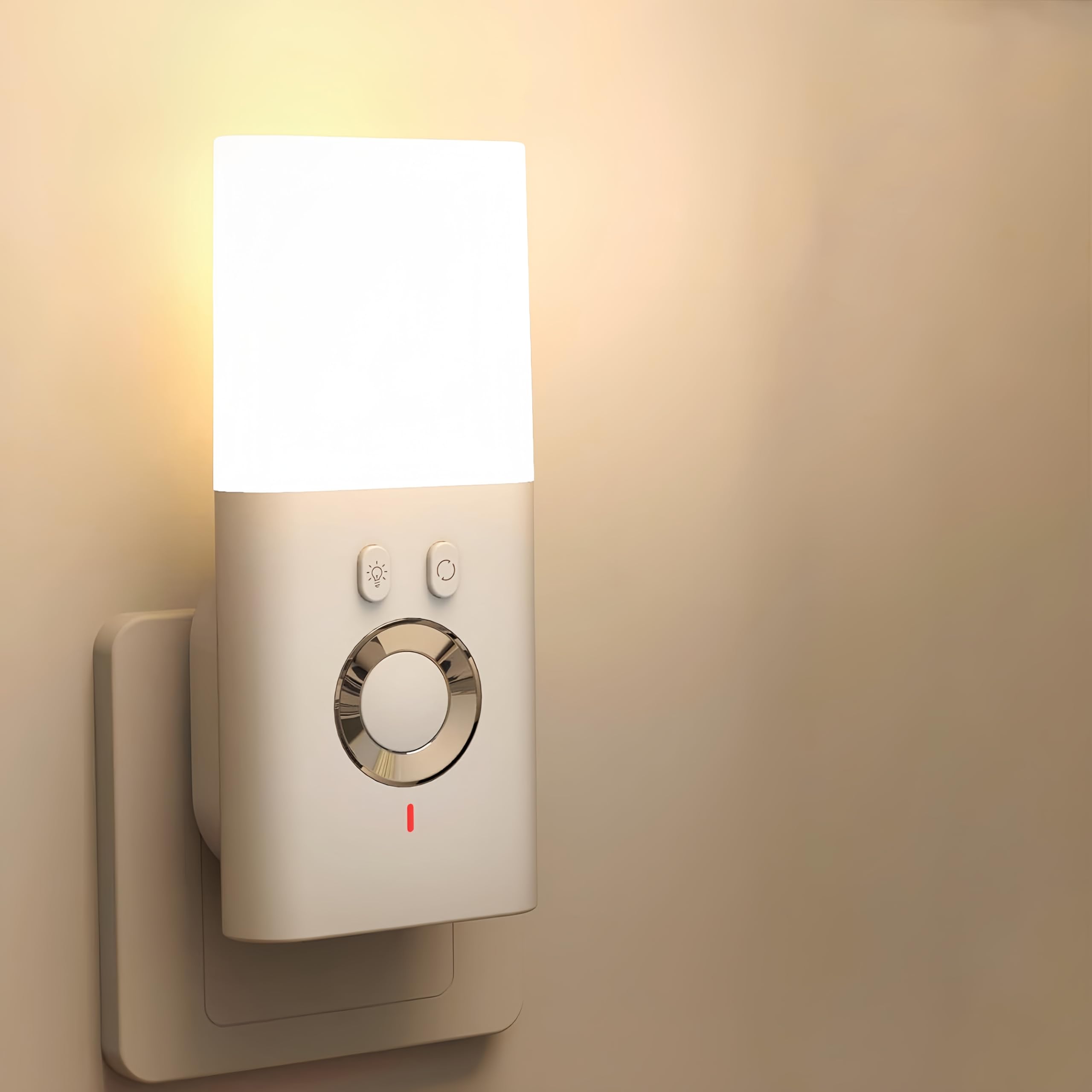 Necomi Plug in Night Light,Rechargeable LED Night Light with Smart Sensor, with Dusk Dawn Sensor, Colorful Atmosphere Light,4000K Warm Light with Emergency Lighting Function for Kids Room Outdoor etc