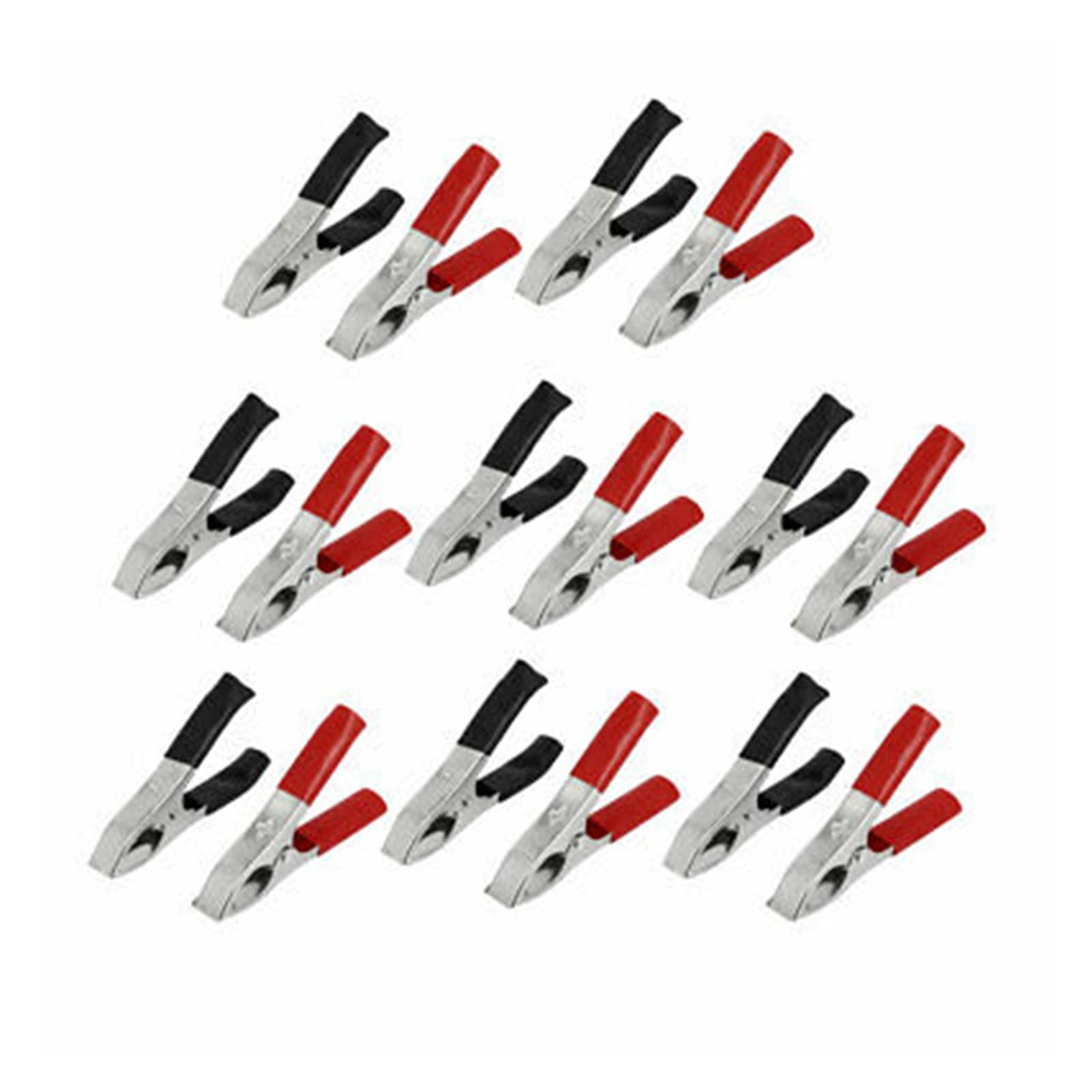 16 Clips aislados for batería de Coche, Abrazaderas de cocodrilo 30 A, Rojo y Negro.