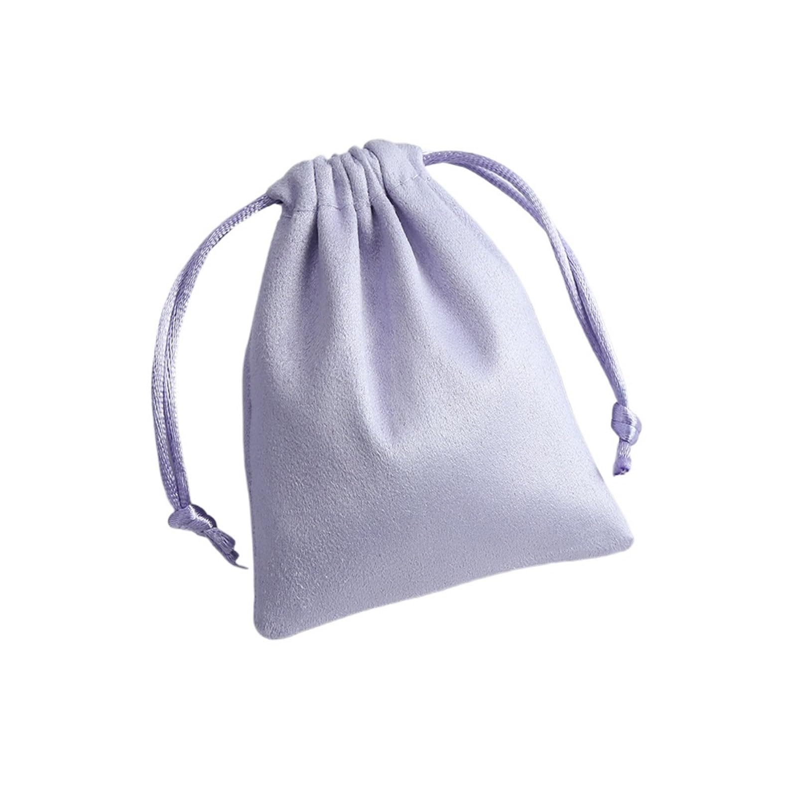 WEOKDFHA Jewelry Storage Bag 50pcs Flannel Jewelry Packaging Pouches Wedding Favor Bag Velvet Drawstring Pouch For Cosmetic Makeup(Light Purple,9x12 cm)