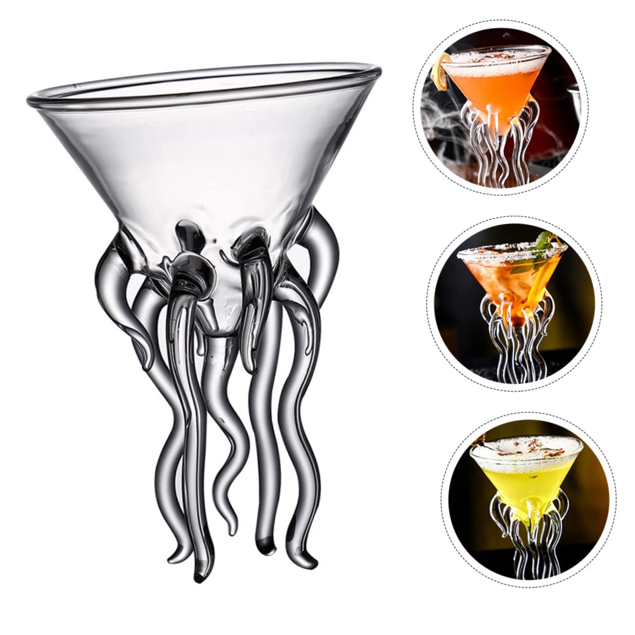 OUNONA Octopus Cocktail Glass Goblet Vintage Drinking Cups for Parties Weddings and Home Use Elegant Water Goblets for Cocktails and Whisky Retro High End Glassware