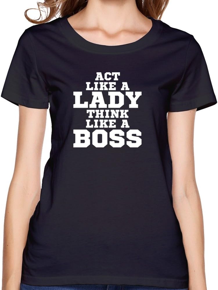 Print Women Act Like Lady Think Like Boss Graphic T Shirts XXL Black