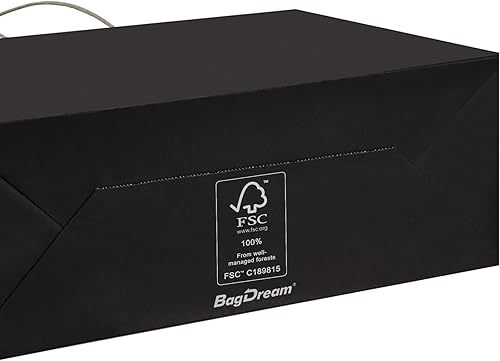 Miniatura 10 de BagDream 100 bolsas de regalo Kraft de 16 x 6 x 12 pulgadas con asas, bolsas de papel de regalo a granel, bolsas de papel de regalo para compras,