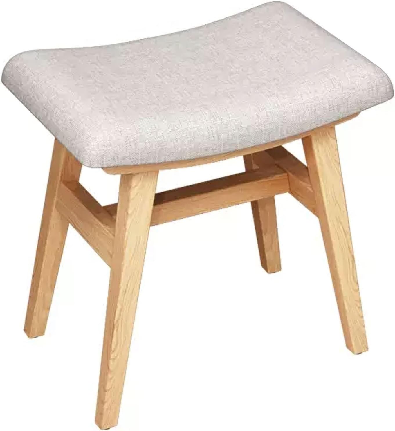 Saddle Vanity Stool,Makeup Stool with Concave Seat Surface,Modern Bench with Solid Wood Legs and Upholstered Seat