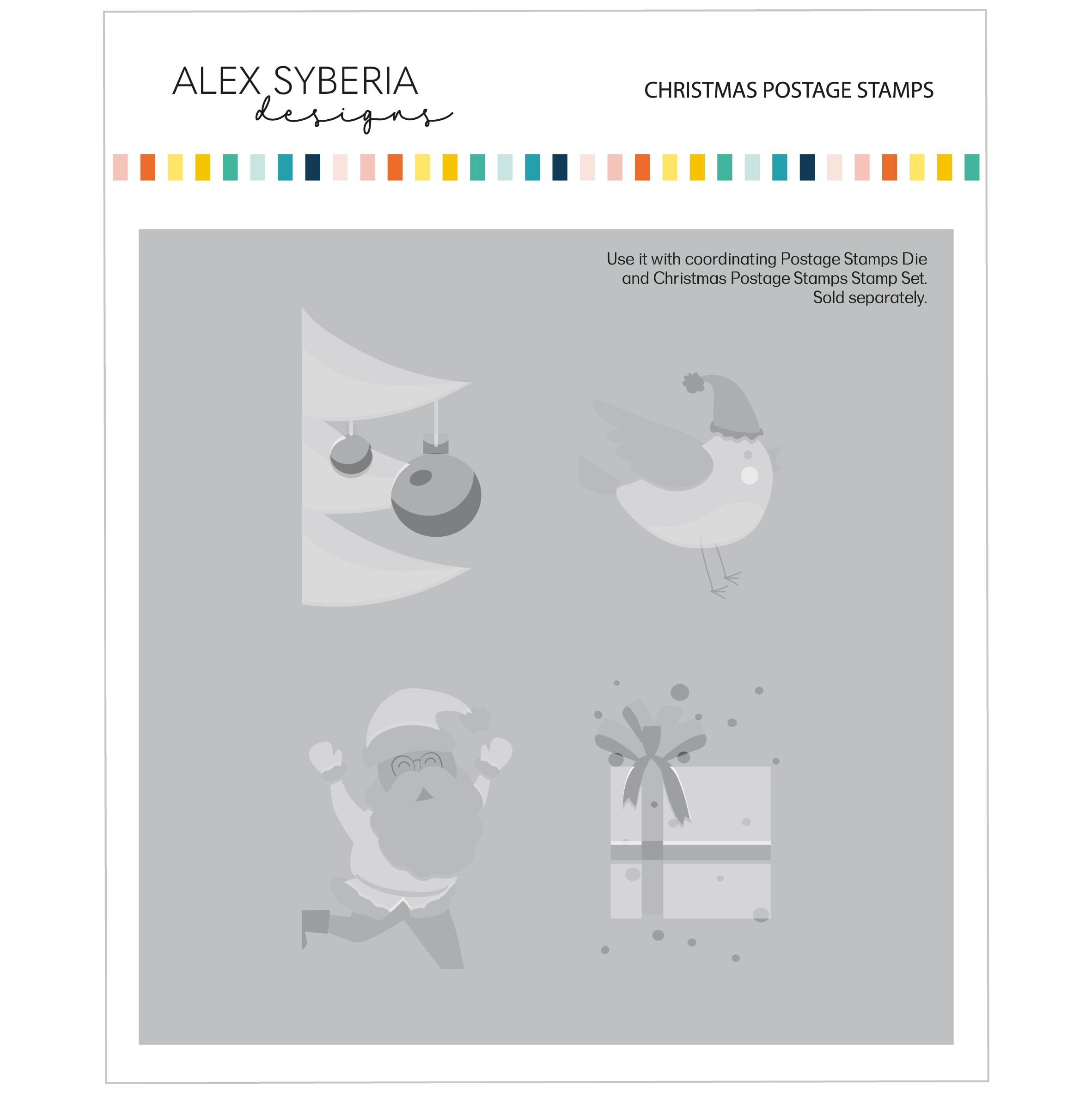 Christmas Postage Stamps Stencil Set