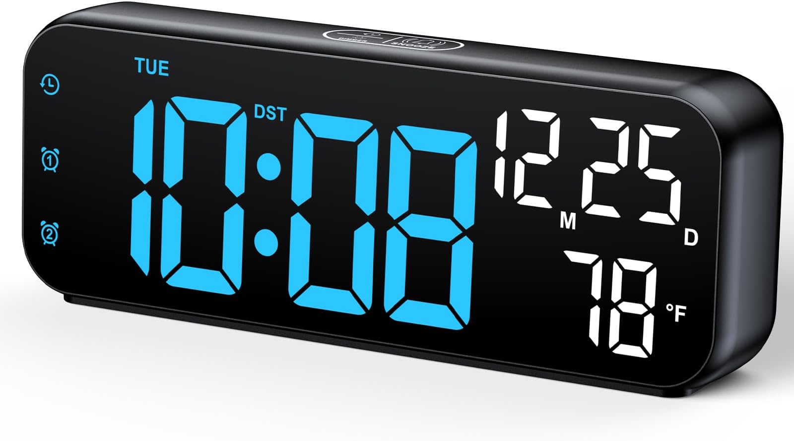 Amazon.com: SHARP Digital Alarm Clock with 2 Ultra Fast Charging USB ...