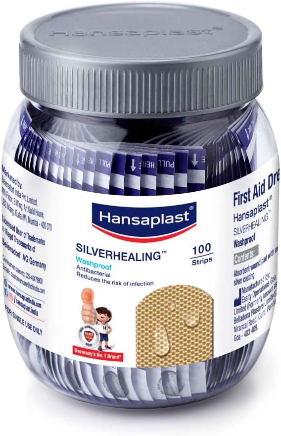 Hansaplast Silver Healing Washproof 100's Strips
