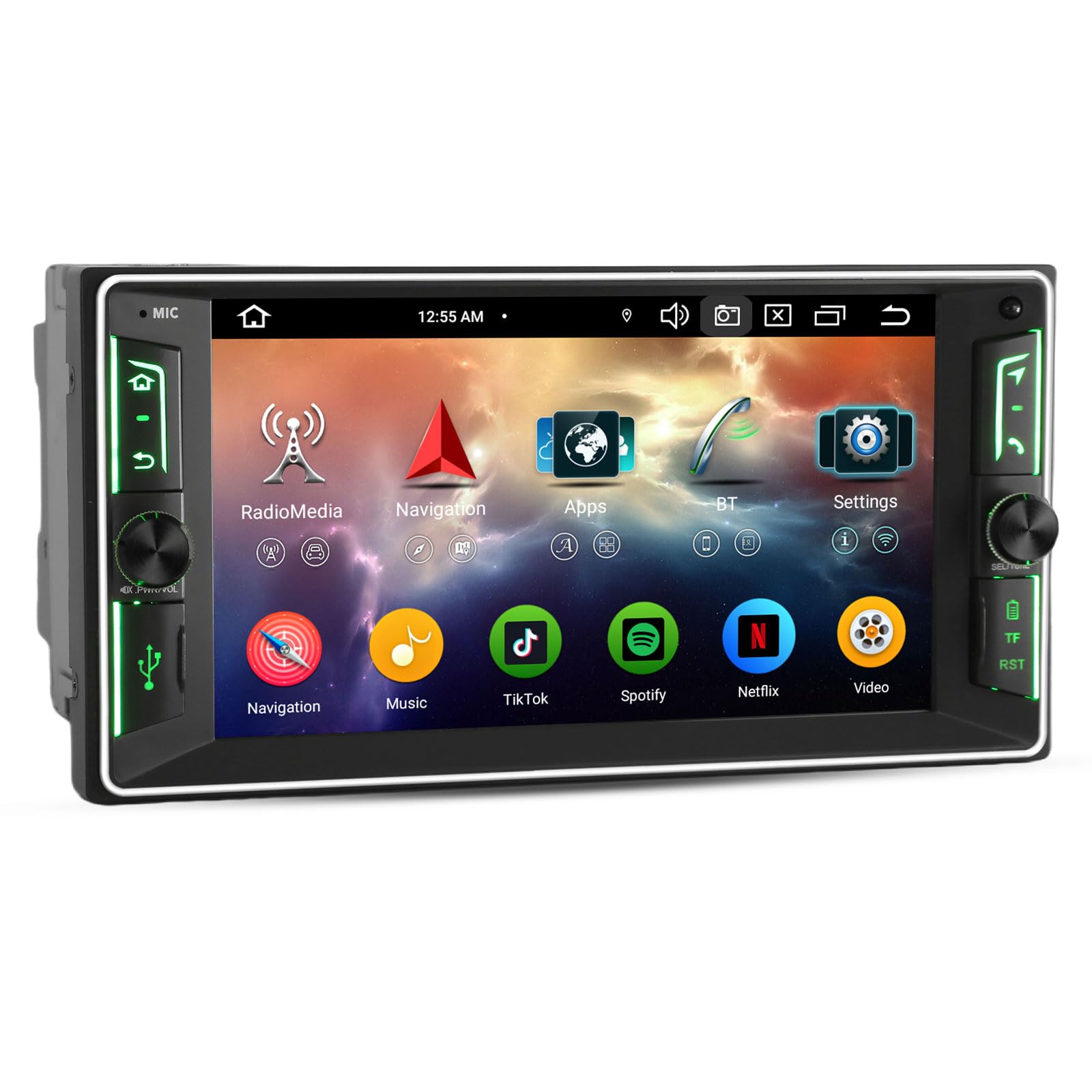 Android 14 8-Core 4GB+64GB Autoradio 2 Din GPS Navigatore per Toyota Corolla RAV4 Hilux Vios Prado Supporta Bluetooth 5.0 Wireless CarPlay Android Auto WiFi 4G DSP RDS Canbus IPS Schermo Tattile