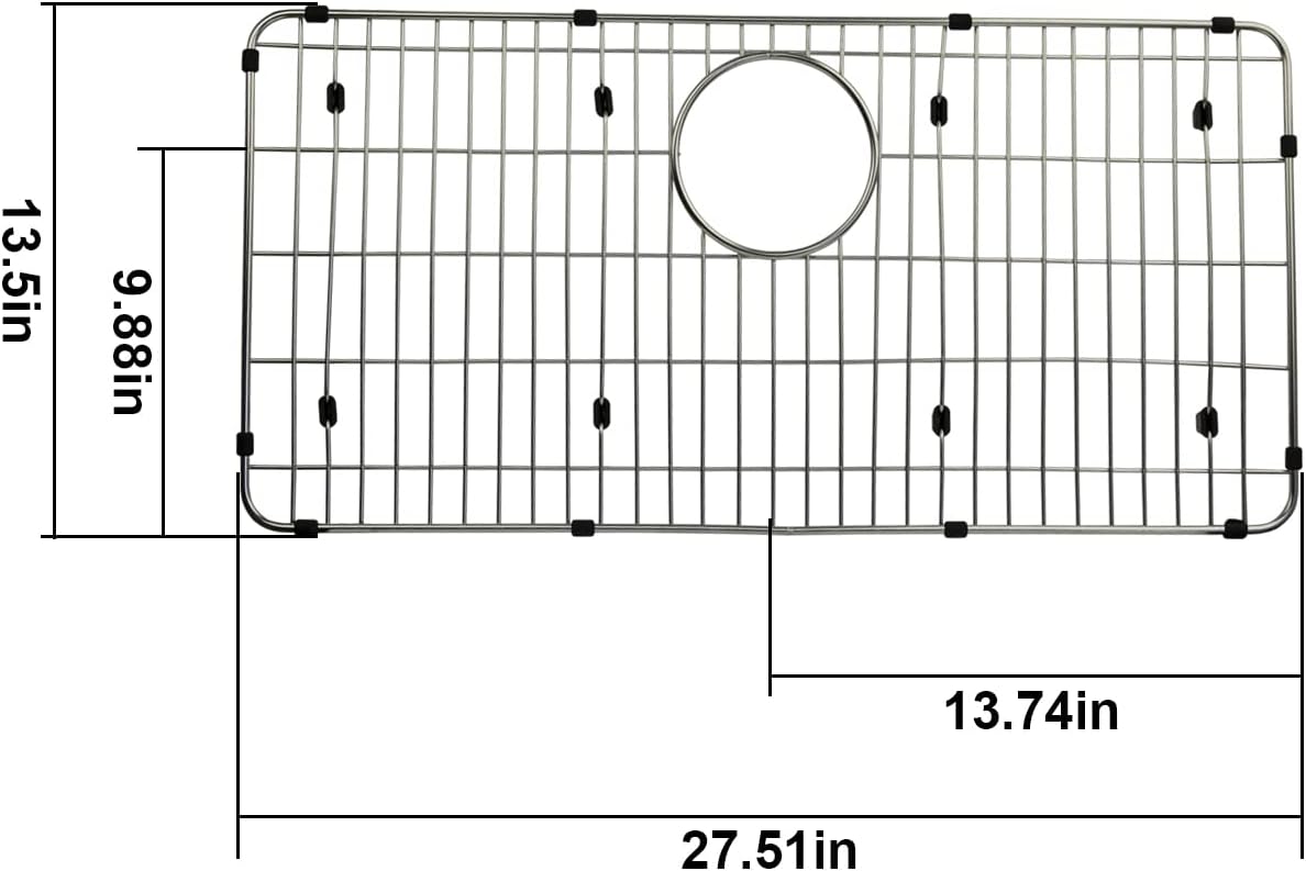 LKOBG2915SS Stainless Steel Bottom Grid,for specific Elkay sink bowls 27-1/2 x 13-1/2 x 1-1/4Sink Grid,Sink Rack for Bottom of Sink,Kitchen Sink Grid,Sink Protector,Sink Bottom Grid