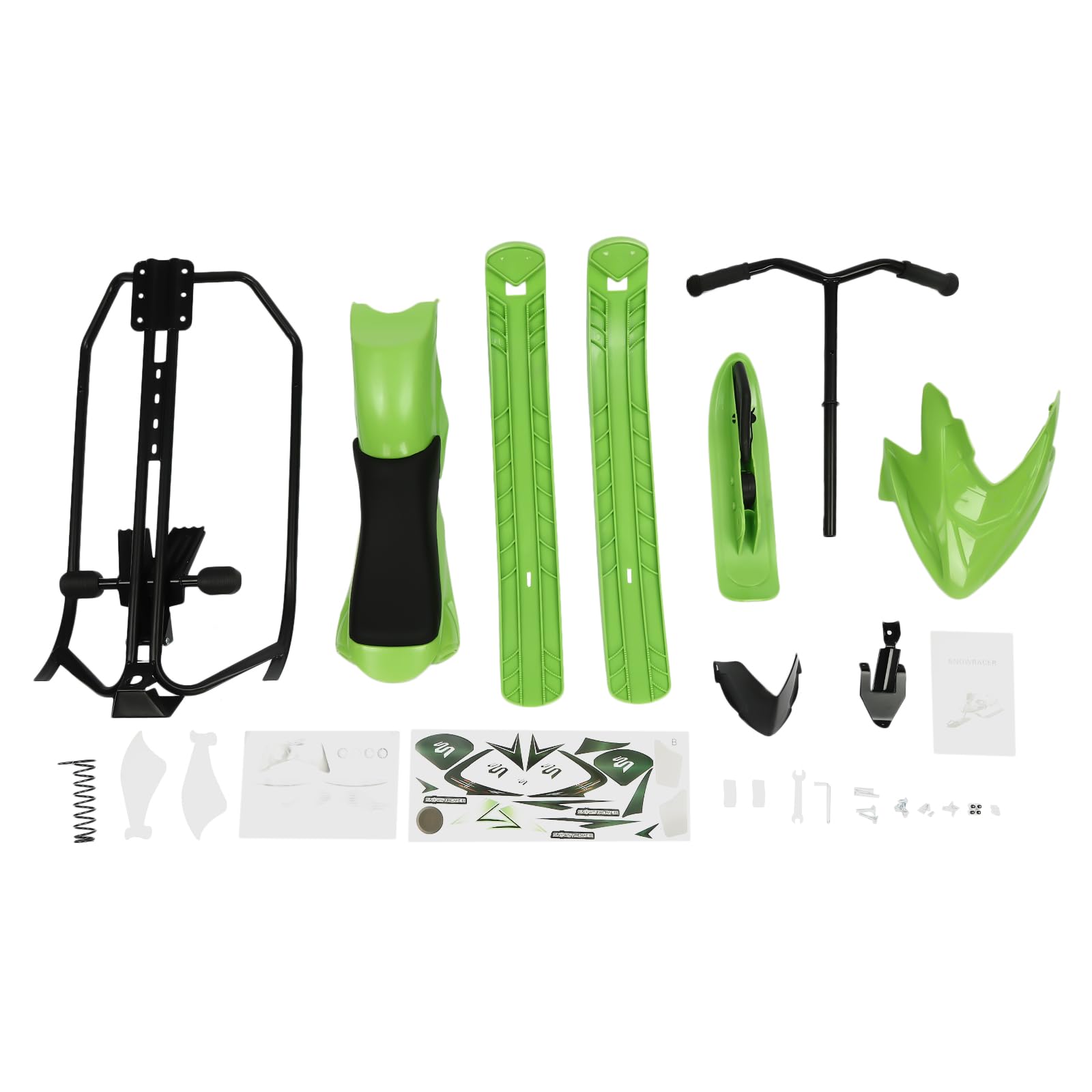 Luge à neige orientable pour enfants avec 3 skis, frein à pied et siège réglable, cadre en acier robuste, capacité de charge de 80 kg, cadeau d'hiver parfait pour les aventures dans la neige