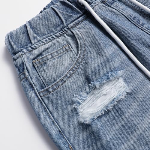 Women's Drawstring Elastic High Waist Skinny Jeans Stretch Embossed Rough Side Leg Jeans4