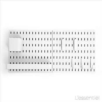 L'Essentiel Pegboard Accessories (White, 2 Clips