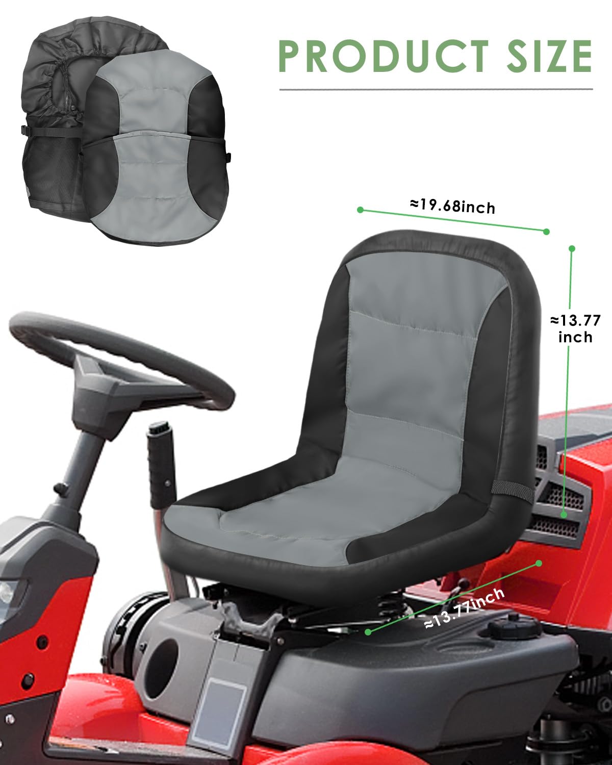 PACETAP Coprisedile universale per tosaerba, con copertura impermeabile, in poliestere resistente, universale, compatibile con John Deere, per artigiani, per Cub Cadet, Kubota (giunzione, M)