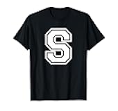 Letter S Name Initial Varsity Alphabet Monogram T-Shirt