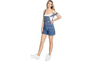 90s Retro Revolt Utility Denim Twill Romper Short Overalls