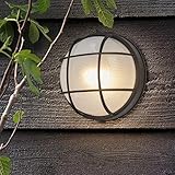 Lifora Hay Outdoor Bulkhead Light 10 inch,Nautical Exterior Wall Light Fixture,E26-based Waterproof Wall Sconce,Inside Outside Farmhouse Lighting for Porch Garage Sauna Dock