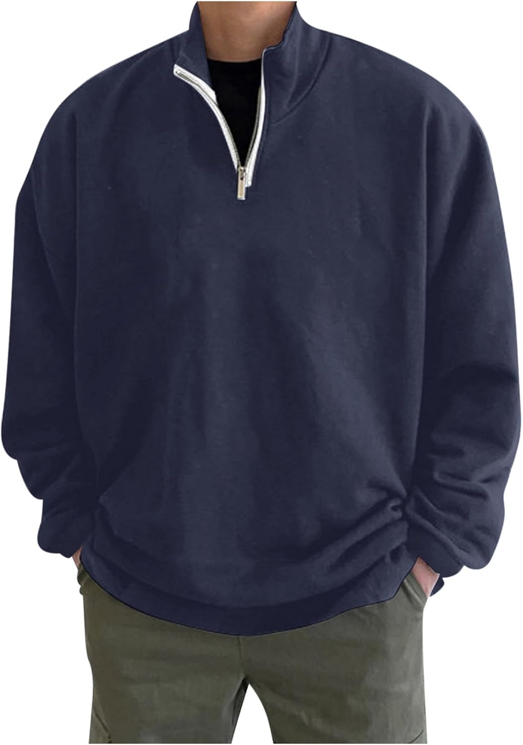 Men's Thermal Fleece 1/4 Zip Pullover, Lightweight Jordan Ubuy