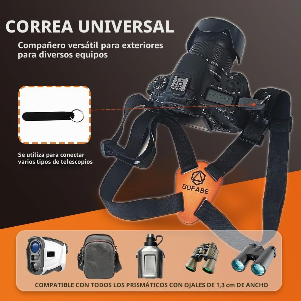 Arnés de Prismáticos Ajustable y de Lujo para Caza, Correa Cruzada Con Soporte para Cámaras