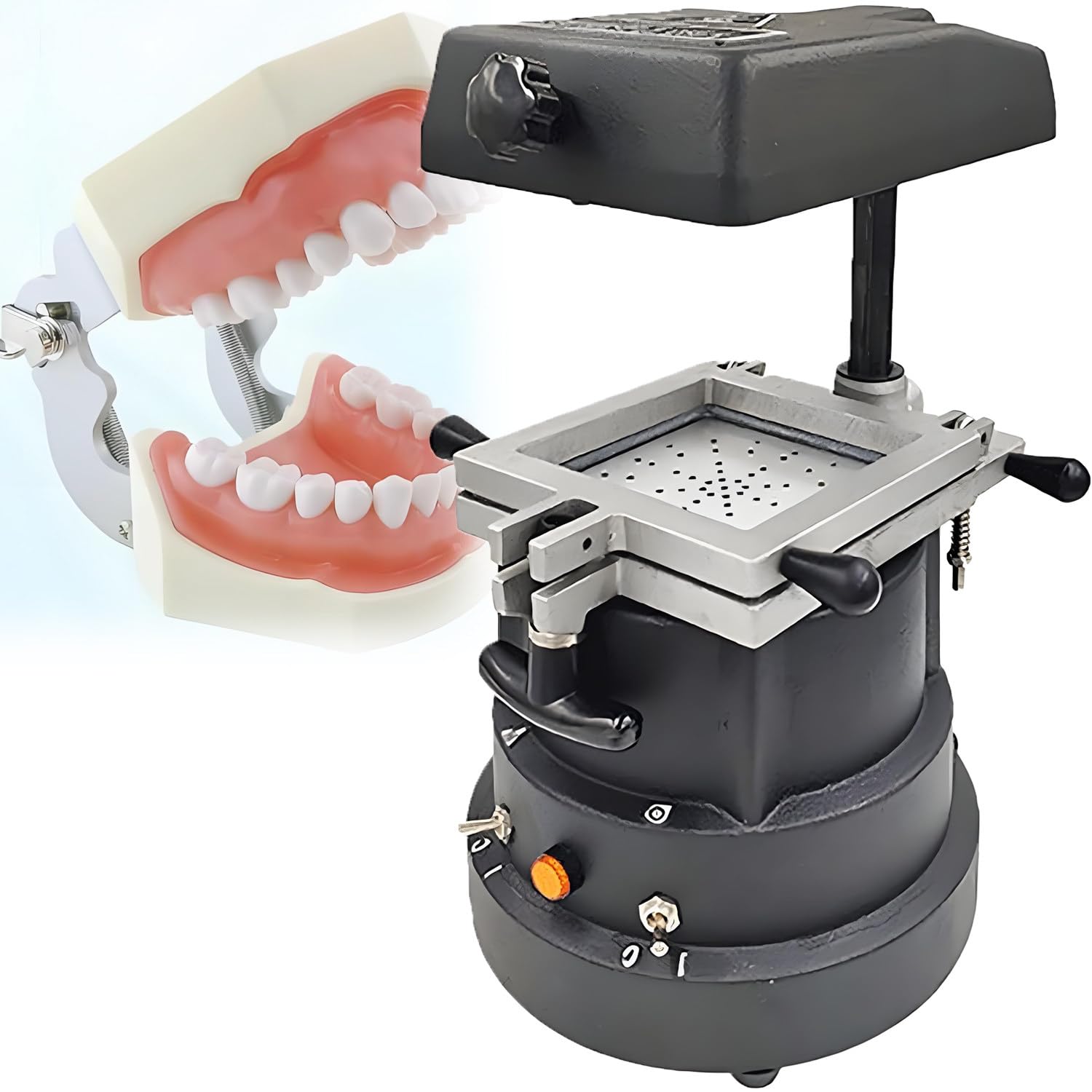 QuinteZhenTially Automatic Dental Vacuum Forming Machine,1200w Strong Adsorption Thermoforming Equipment,Rapid Forming 15-20 S,for Orthodontic Retainers & Dental Press Clinics