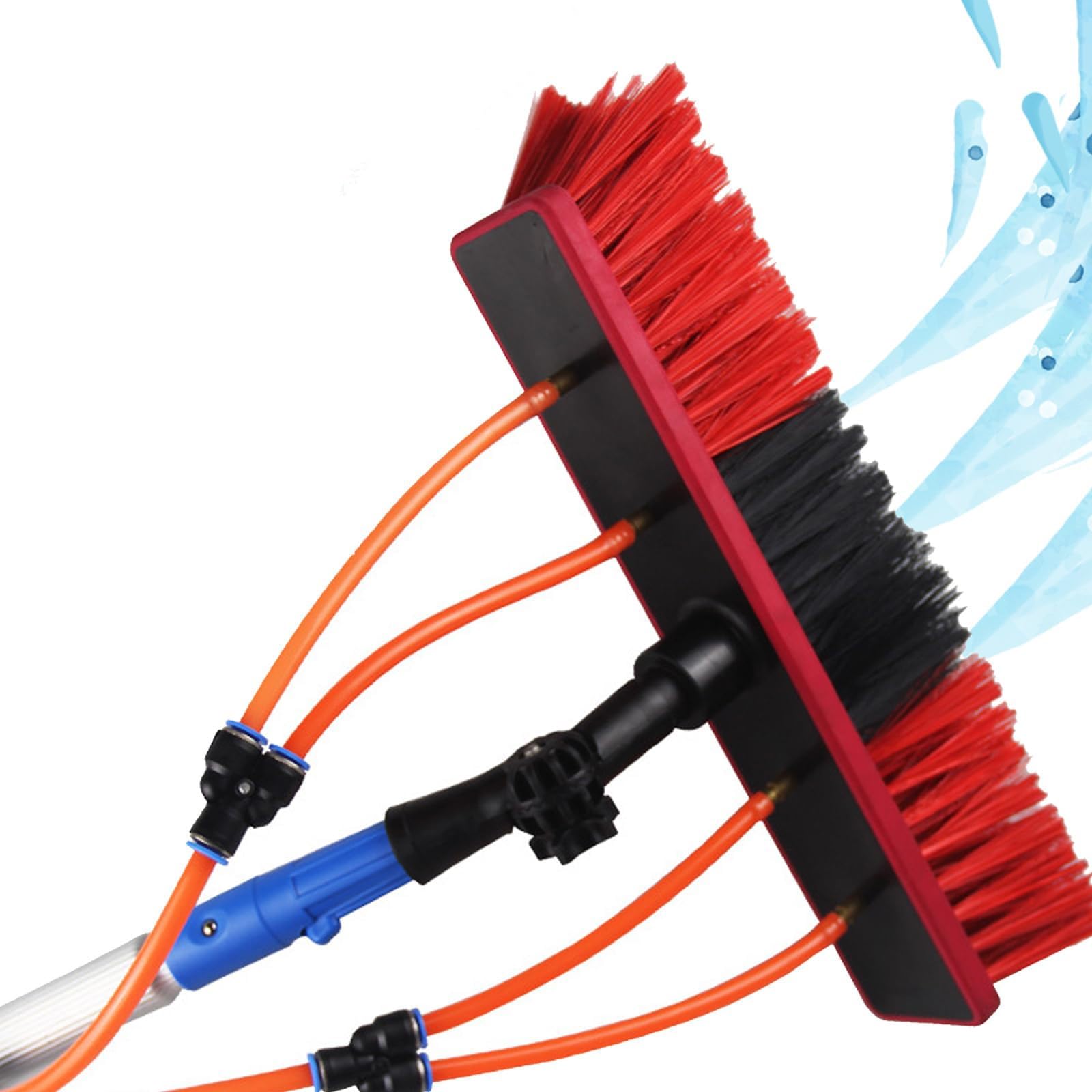 Aioneer Water Fed Telescopic Window Cleaning Pole Kit - 5-12M Aluminum Brush For Solar Panel Cleaning - 55Cm/21.7In Brush Ideal For Solar Panels &-55cm/21.7in-12m/39.3ft