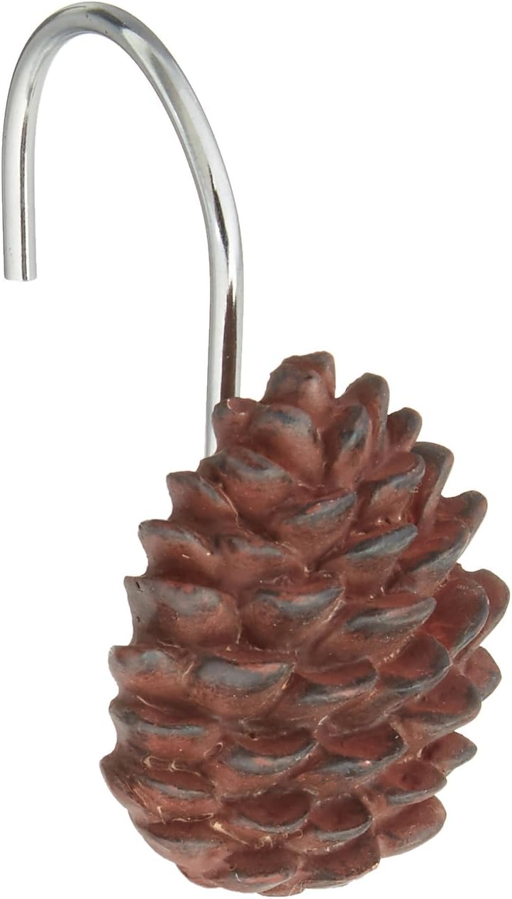Park Designs Pinecone Shower Curtain Hooks (Set of 12)