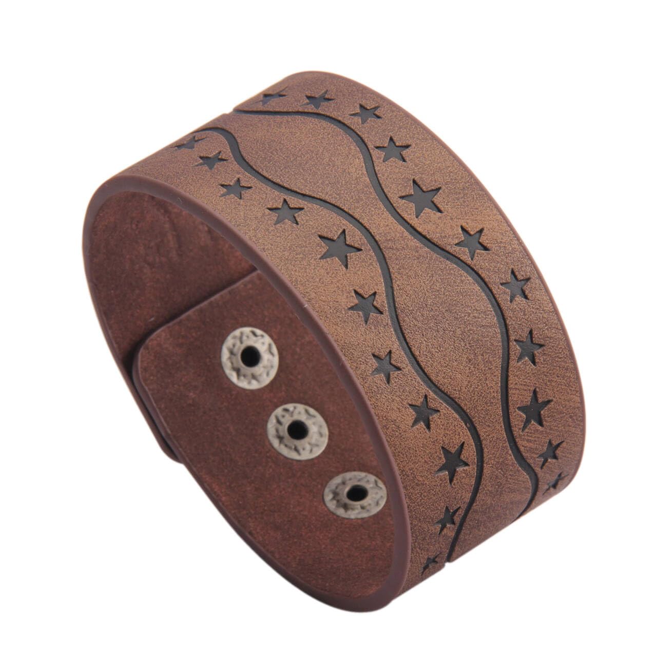 Leather Bracelet for Men Wrist Cuffs Leather Arm Bands Punk Leather Wristband Black Leather Cuff Bracelet for Women