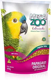 Ração Extrusada Megazoo para Papagaio Regular 600g