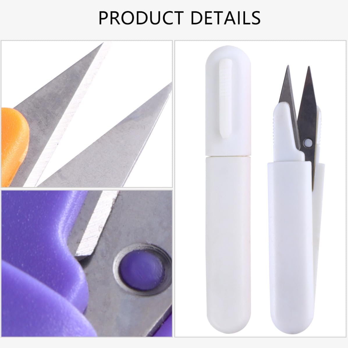 Mini Sewing Scissors and Hanging Design with Comfortable Handle 4pcs Portable Thread Cutter Clippers Random Color for Trimming and Tailor Use for Embroidery and Cross Stitch