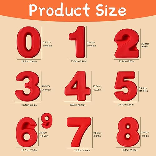 Miniatura 5 de Moldes de silicona para tartas con números – Sartenes 3D grandes de 10 pulgadas para cumpleaños y aniversario de boda