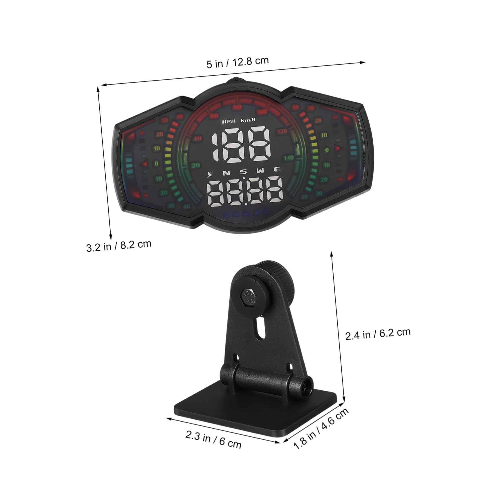 PLAFOPE Display Head-up per Auto con Gps Monitor di Velocità Digitale e Inclinometro in Abs+pc per Guida Sicura in Città e Viaggi Lunghi con Visualizzazione Velocità