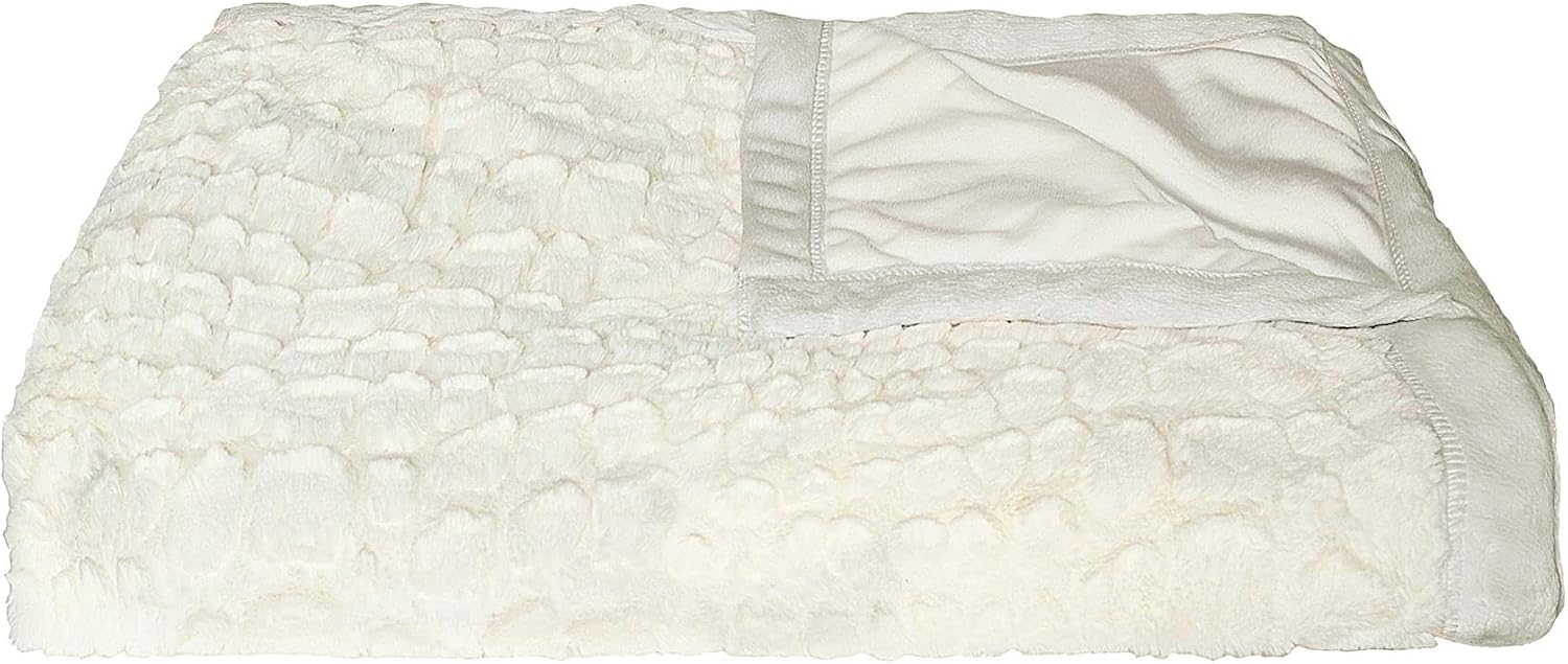 Luxe Faux Fur Throw Blanket 50 x 60 Inch | Fuzzy Blanket with Plush Faux Fur Pile and Soft Fleece Back | Machine Washable Warm Fluffy Blanket for Bed or Couch, Burke Leopard