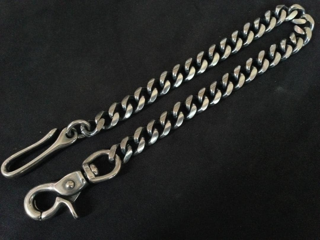 銀厚ウォレットチェーン 45cm ナスカン&amp;フックWC02S