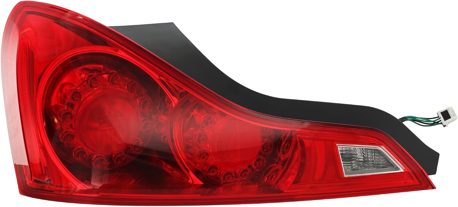 Compatible with 09-13 G37 & 14-15 Q60 Coupe Taillight Taillamp Rear Brake Light Tail Lamp w/Bulb Left Driver Side