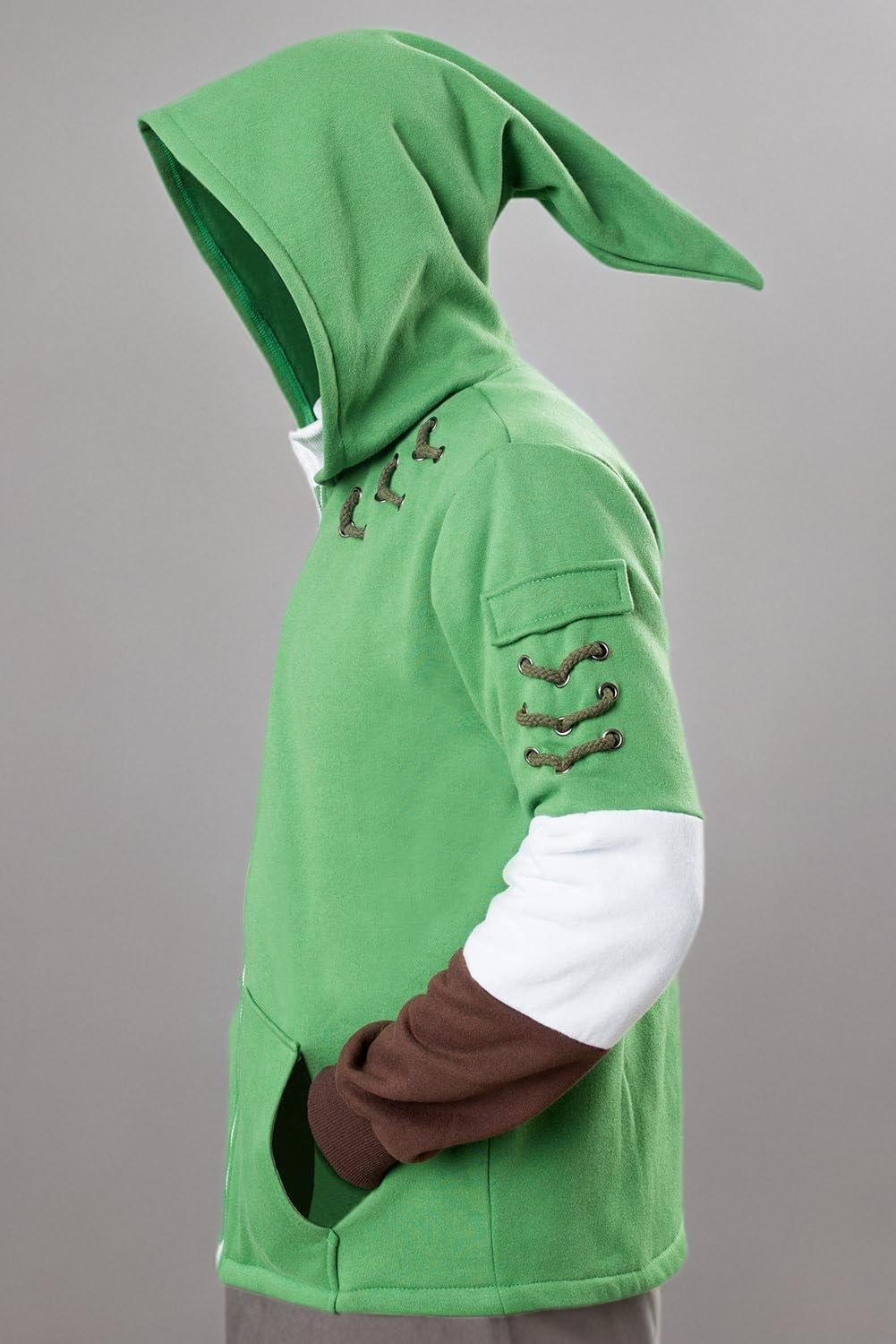 Ya-cos Adult Cosplay Hoodie Hooded Coat Zipper Jacket Green Sweatshirt Costume Outfit - Image 6