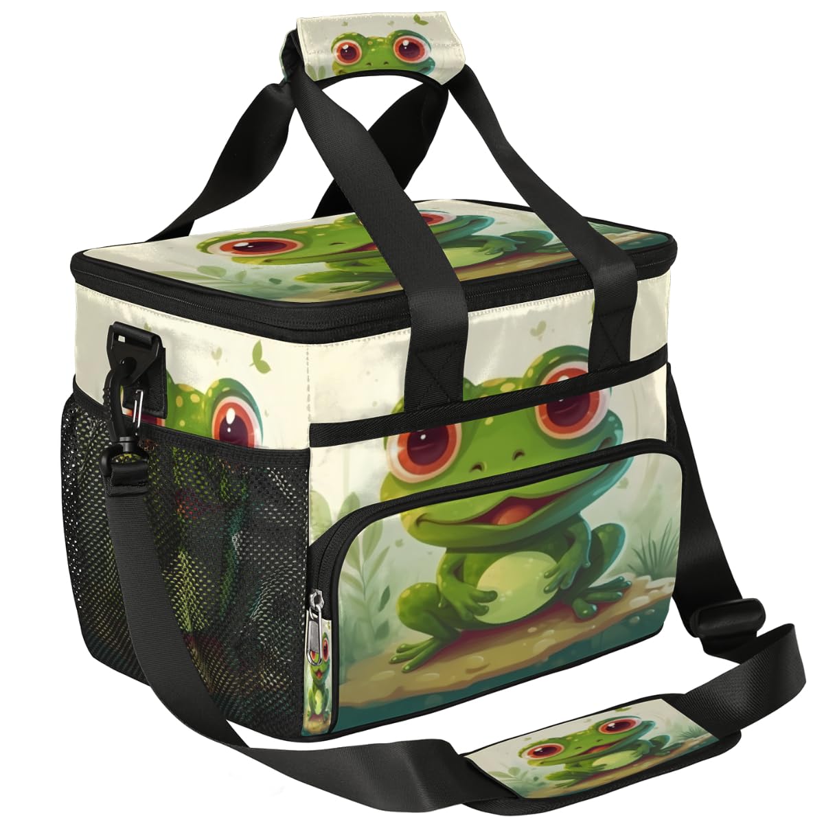 Frog Insulated Picnic Backpack Lunch Box for Women Men Picnic Basket Tote Lunch Bag Picnic Bag Portable Lunch Bags for Picnic, Beach, Work, Trip,Office, Camp Cute Frog