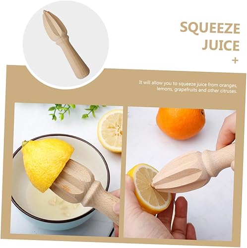 Miniatura 2 de Exprimidor de limón de madera natural, herramienta de cocina manual, mango ergonómico, escariador de cítricos de mano para extracción de jugo