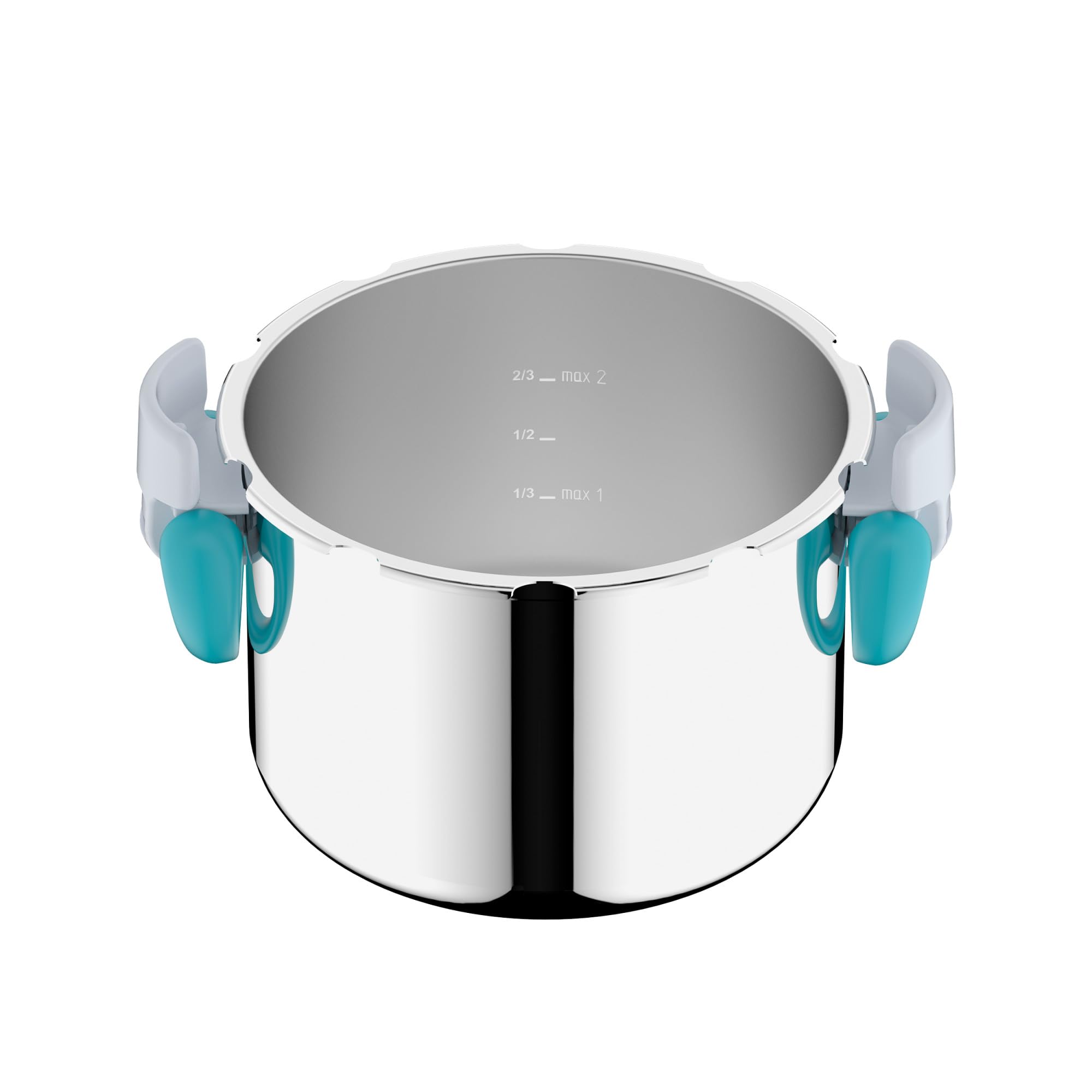 Seb 6 litri Pressure Cooker, Induzione, Stainless Steel Pressure Cooker, Foldable Handles, 100 Recipe Booklet, Made in France, ClipsoMinut'easy+ Blue P4900716