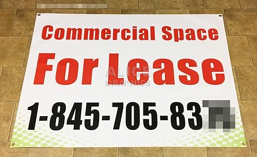Miniatura 2 de Letrero de 36 x 48 pulgadas con espacio comercial impreso personalizado para alquilar con tu número de teléfono (diseño #4), cambio de texto