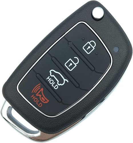 Funda de repuesto sin cortar para llave remota con 4 botones para Hyundai Sonata Santa Fe Flip Key Control remoto