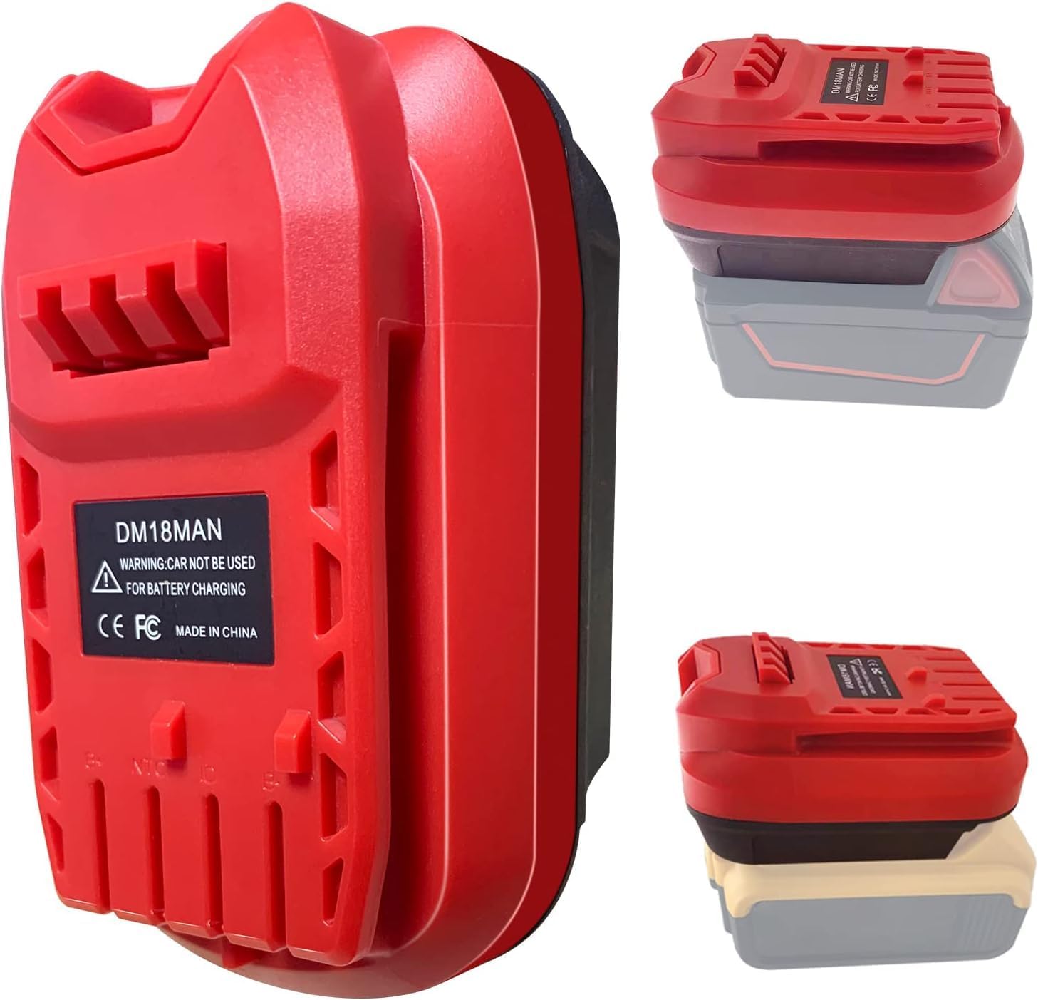 DM18MAN Battery Adapter for Craftsman V20 20V Cordless Tools, Convert for DeWalt 20V & for Milwaukee M18 18V Lithium Batteries to for Craftsman V20 Power