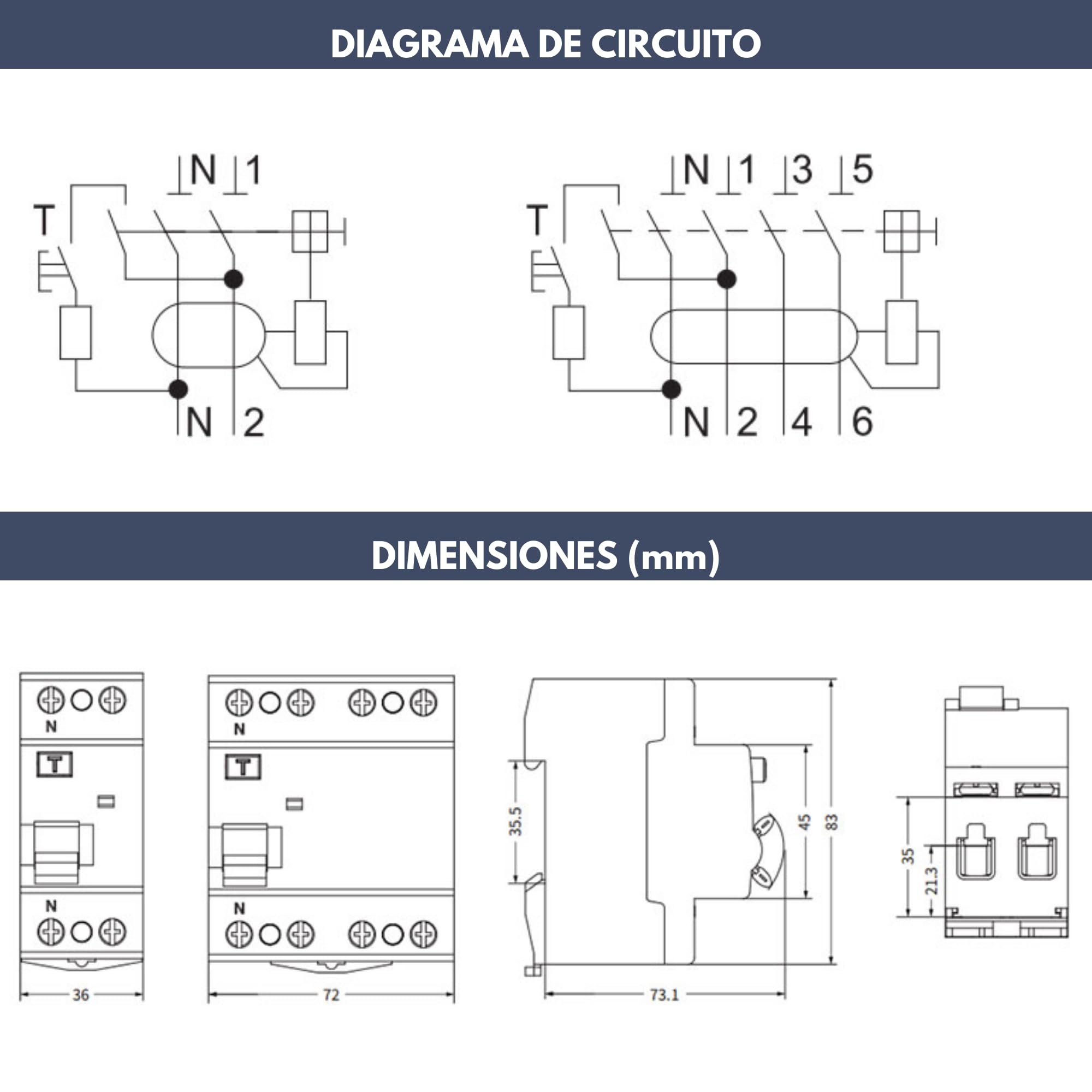 Interruptor Diferencial Superinmunizado 25A 30mA Tipo A - Protección Avanzada contra Fugas - 1P+N 6kA