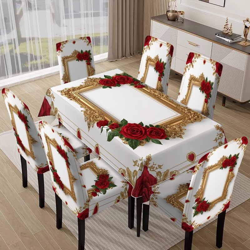 Housse extensible protège chaise et nappe lavable pour masquer les imperfections - 5