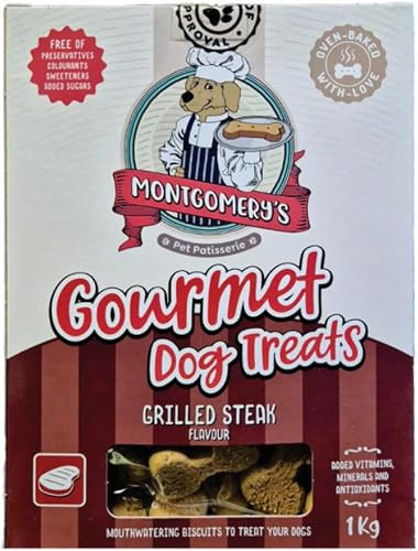 Montgomery's Gourmet Grilled Steak Flavour Dog Treats Biscuits 1 Kg