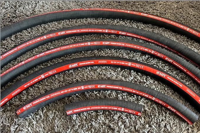 Precut Section 1 1/2" 350/355 Marine Fuel Fill Hose w/Wire A2 AMRM 1120Like MPI Sierra Shields Nova flex (1.5" I.D. x 5' Feet Precut Length)