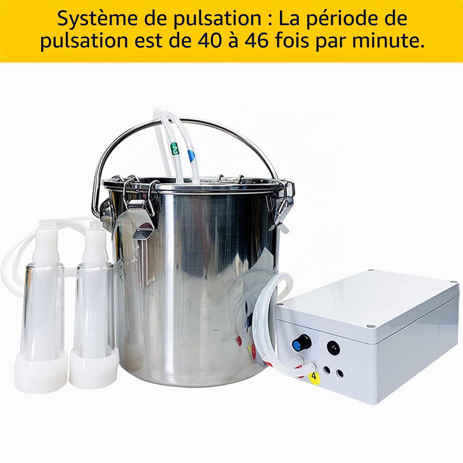 Machine de Traite à Pulsation Rechargeable, Trayeuse Électrique Portable pour Chèvres et Vaches, Pompe à Traire Automatique Batterie, Équipement de Traite pour Petite Ferme,Sheep,5L