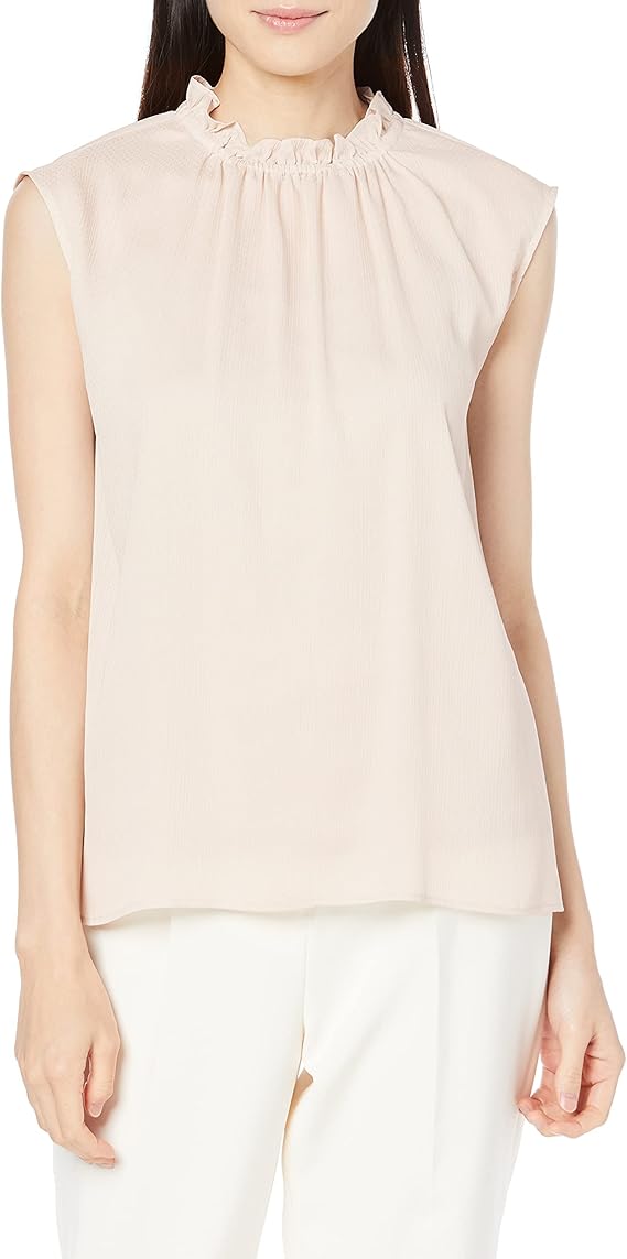 VINCE ヴィンス モックネック ノースリーブプルオーバートップス ...