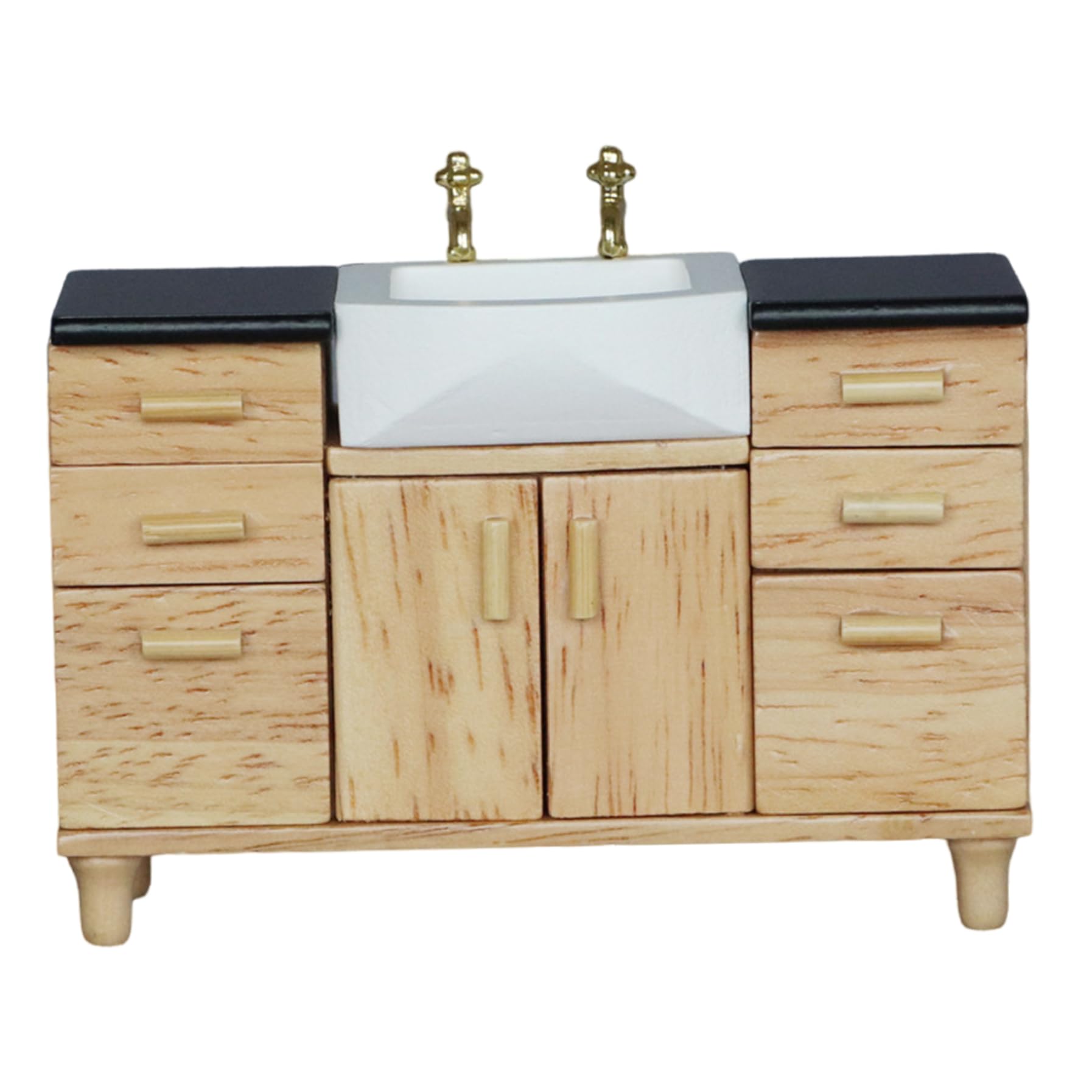 Set De Baño Para Casa De Muñecas Escala 1:12 – Muebles De Madera Con Lavabo Y Cajón, Ideal Para Cocina O Baño, Realista Y Funcional