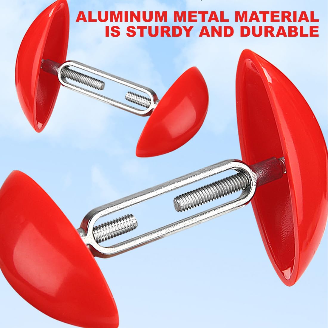 Hormas para zapatos, 1 par de hormas para zapatos de mujer de plástico universales ensanchadas o elásticas unisex aptas para zapatos de cuero botas y tacones altos (rojo)