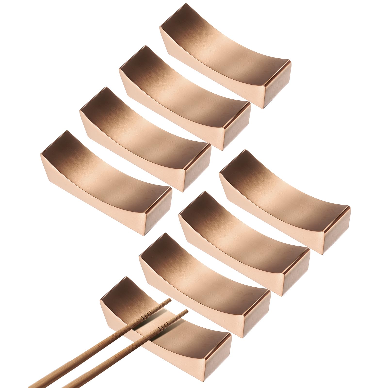 Repose-couverts anti-tache de table support de baguettes incurvé en acier inoxydable rose