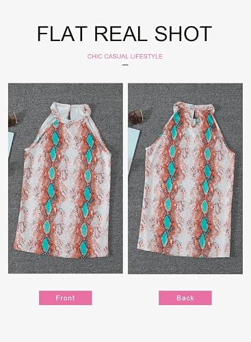 Dokotoo Women's Boho Snakeskin Print Sleeveless Blouse #TOP24