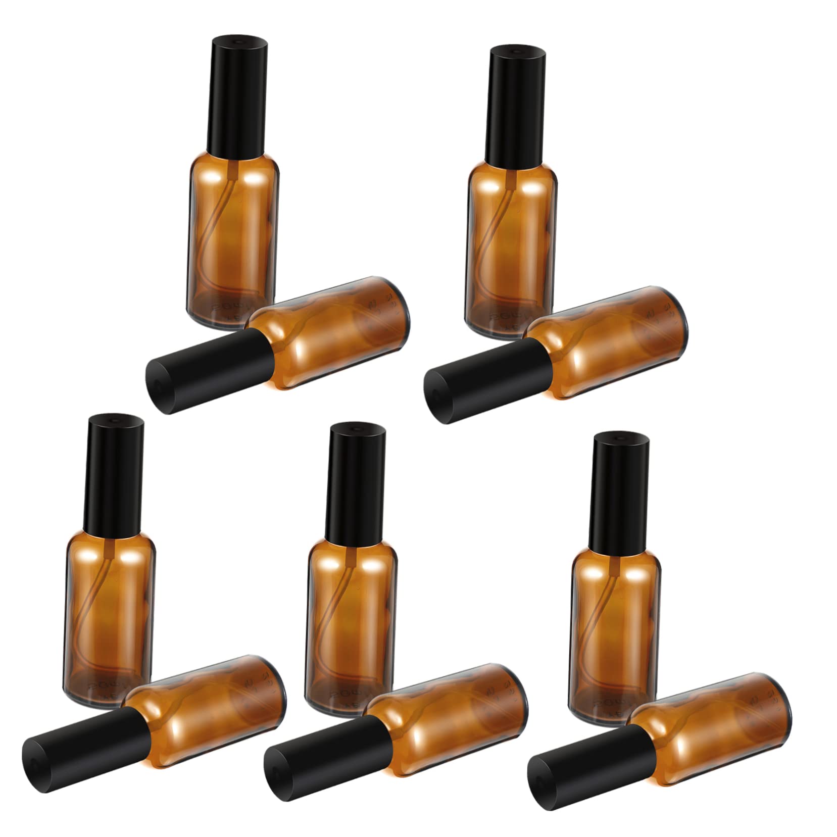 Set 10 Bottiglie Spray Vuote in Vetro Marrone 50ml Bottiglia Cosmetica Riutilizzabile Design Compatto Leggero per Viaggi All'aperto